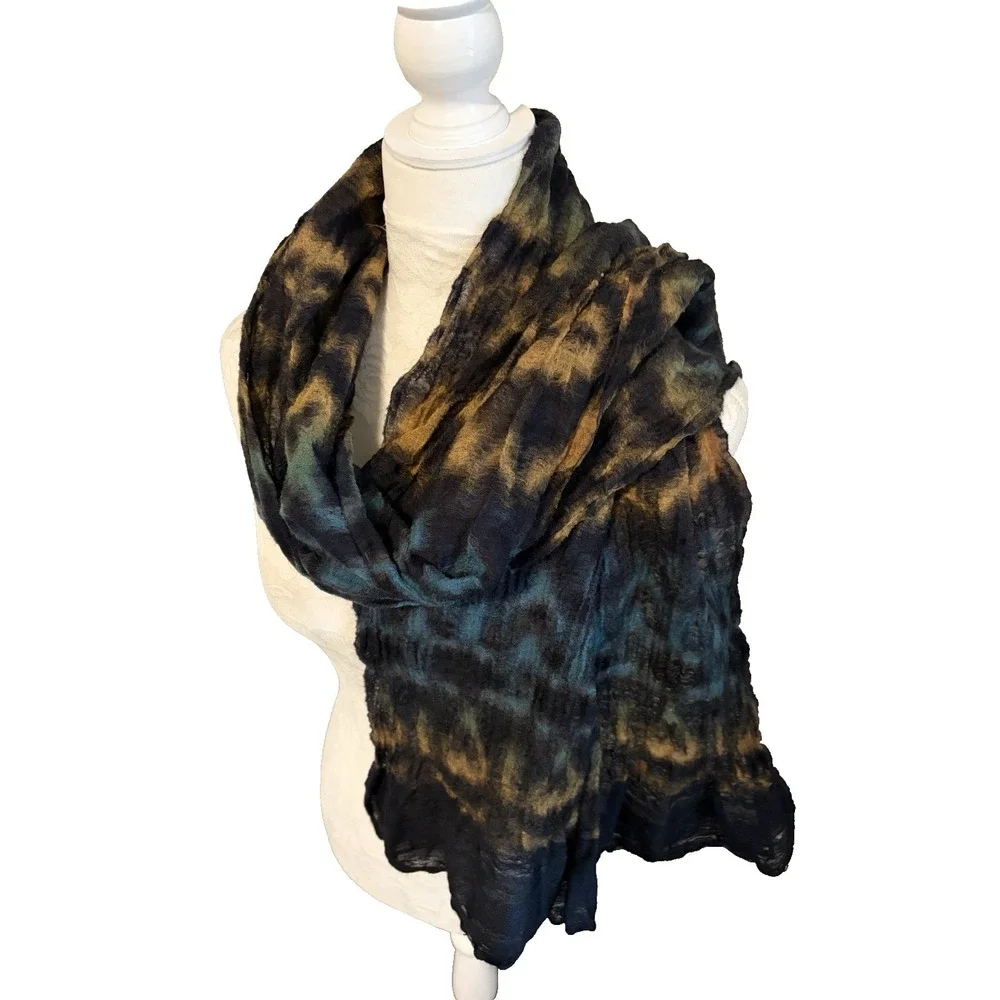 Asian Eye Soft Wool Silk Blend‎ Rectangle Scarf Shawl 61